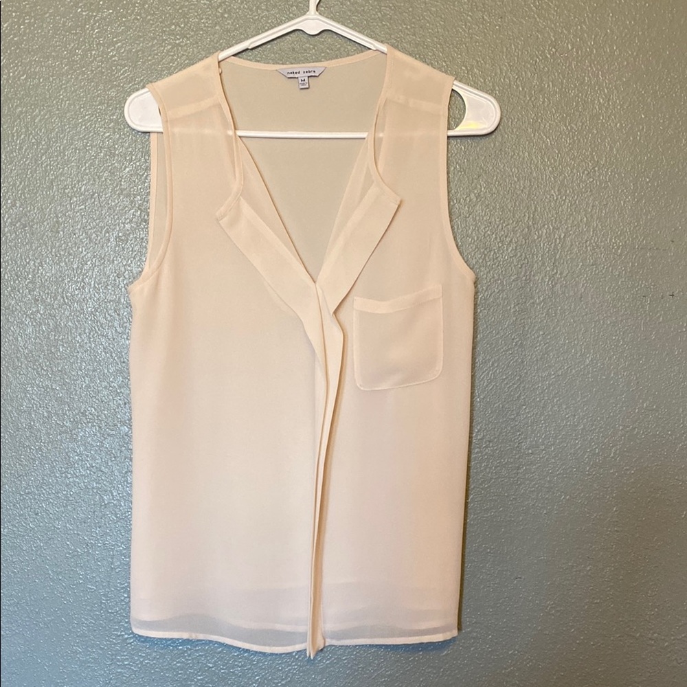 Sleeveless Cream Blouse
